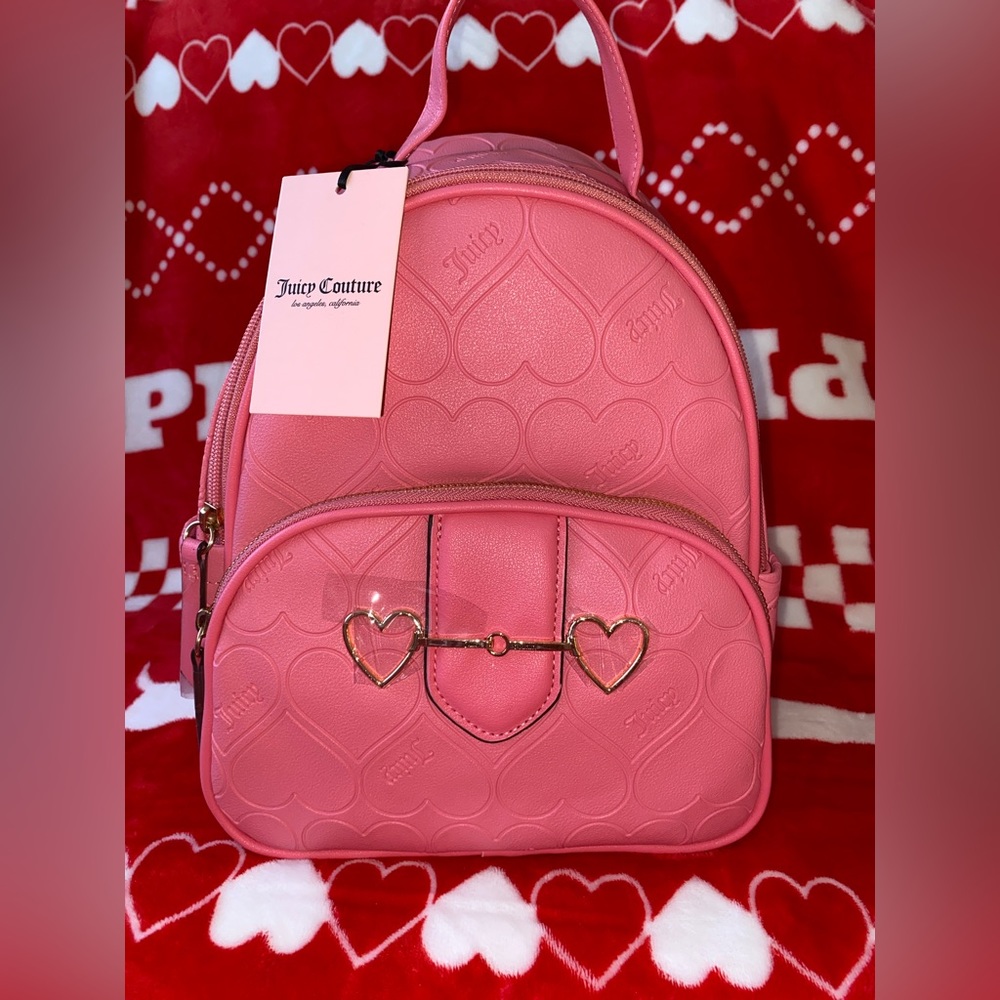 JUICY COUTURE ✨👑🩷 LOVE IS JUICY 🍋 backpack 🎒 🩷✨ NWT HEART PINK 🩷